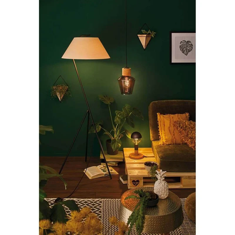 Neordic Edla Pendelleuchte max1x20W E27 Rauch Kork Schwarz