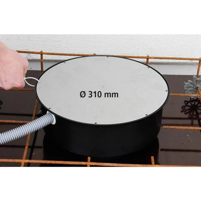 Individuelle Leuchten-Einbaudose XXL Ø 310mm für Betonbau