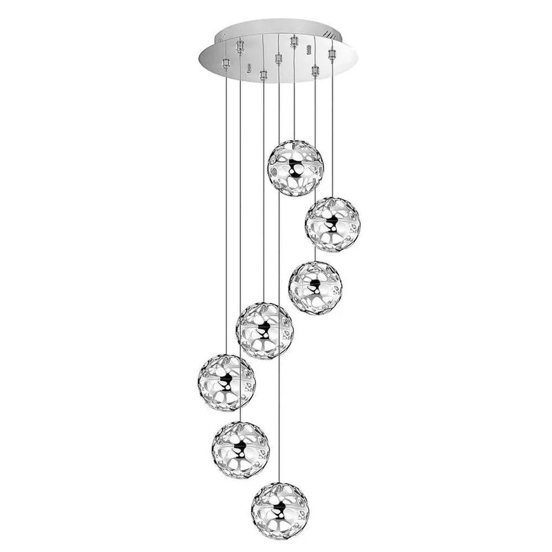 Unita LED Hängeleuchte mit Glaskugeln 7 x 4, 8W, 3000K