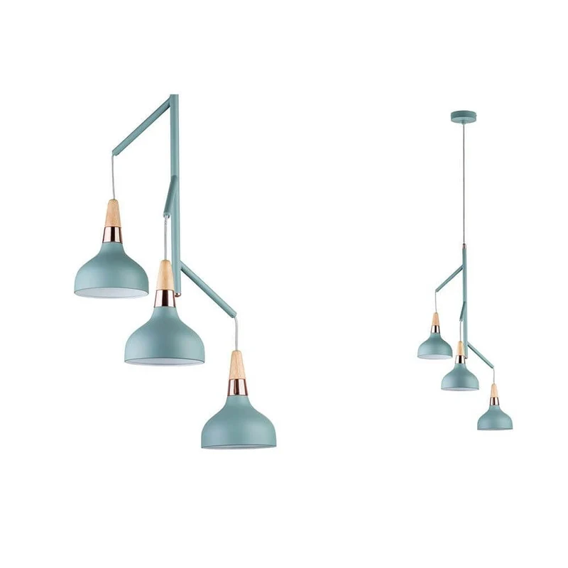 Neordic Juna Holz Pendelleuchte 3-flammig Softgrün