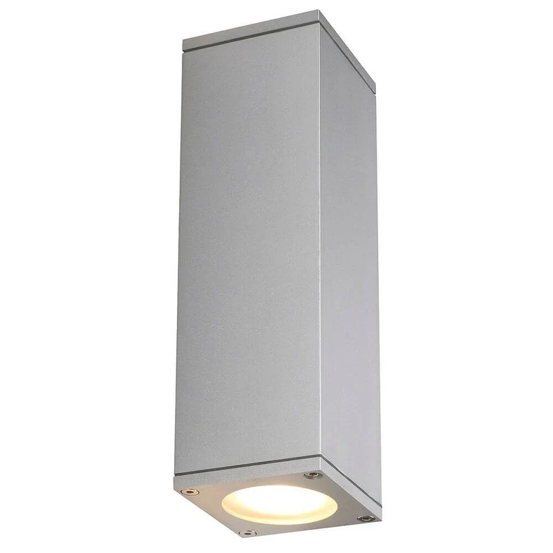 Theo Up & Down Out Wandleuchte eckig silbergrau GU10 max. 2x35W