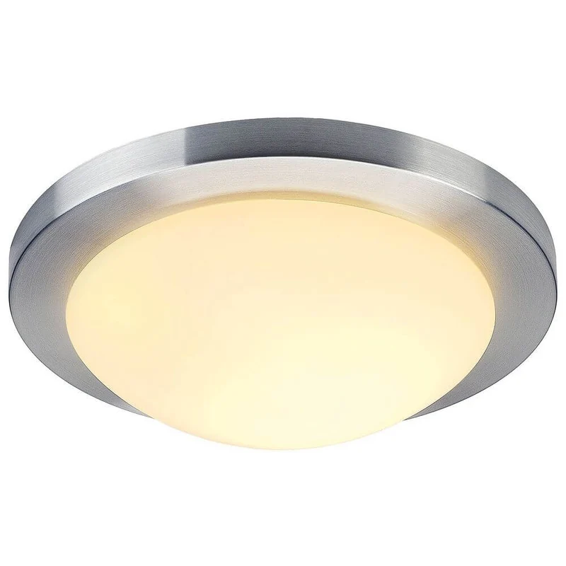 MELAN Deckenleuchte rund alu brushed satiniertes Glas E27 max. 60W