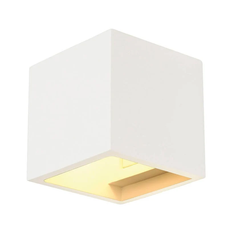 Plastra CUBE Wandleuchte eckig weißer Gips G9 max. 42W