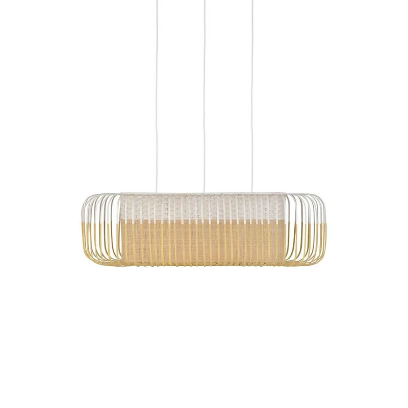 Forestier Esstisch-Hängeleuchte Bamboo Oval