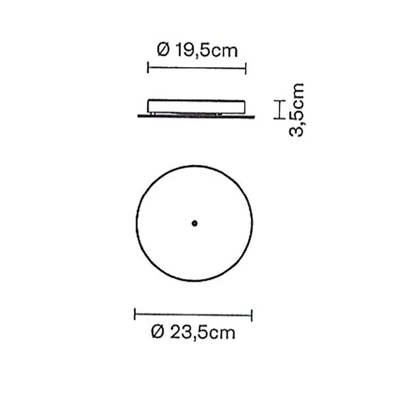 Fabbian Tripla Baldachin Ø 23,5cm 1 bis 3-flammig
