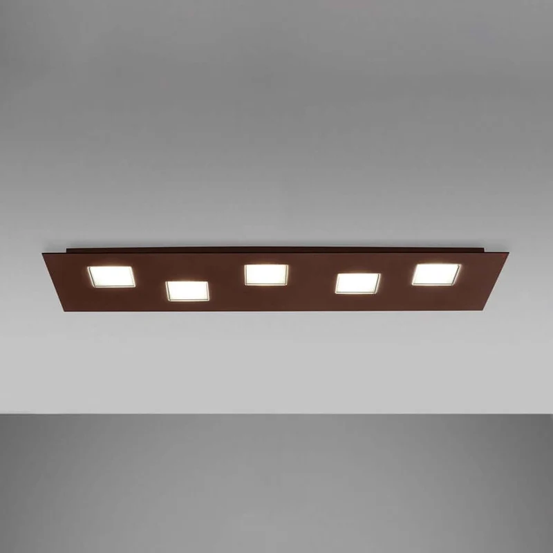 Fabbian Quarter LED-Deckenleuchte rechteckig 5-flammig