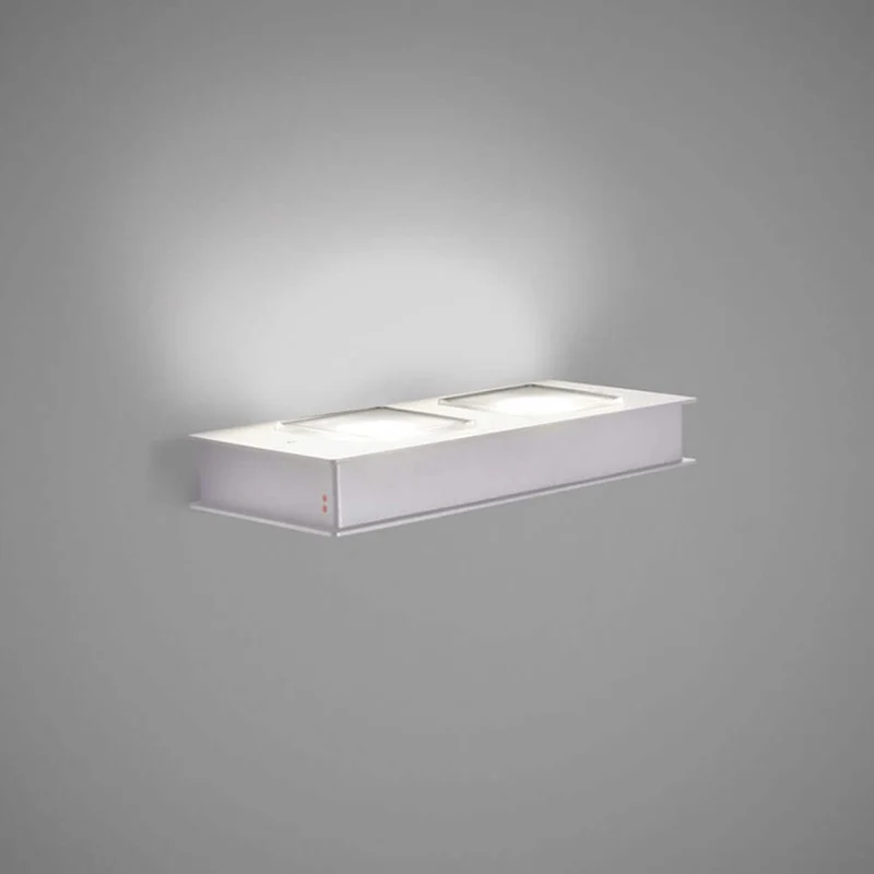 Fabbian Quarter LED-Wandleuchte rechteckig 2-flammig