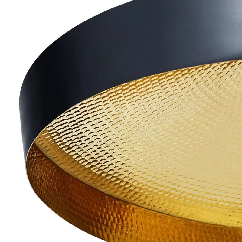 Tom Dixon Beat Flat LED Pendellampe Schwarz, Goldfarben