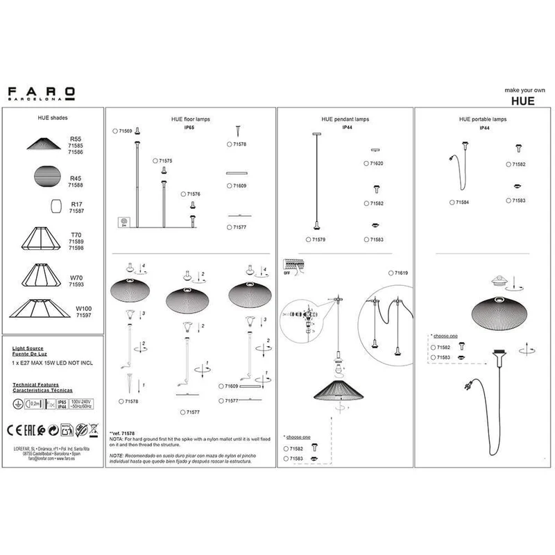 Outdoor Lampenschirm R45 für Hue Structure