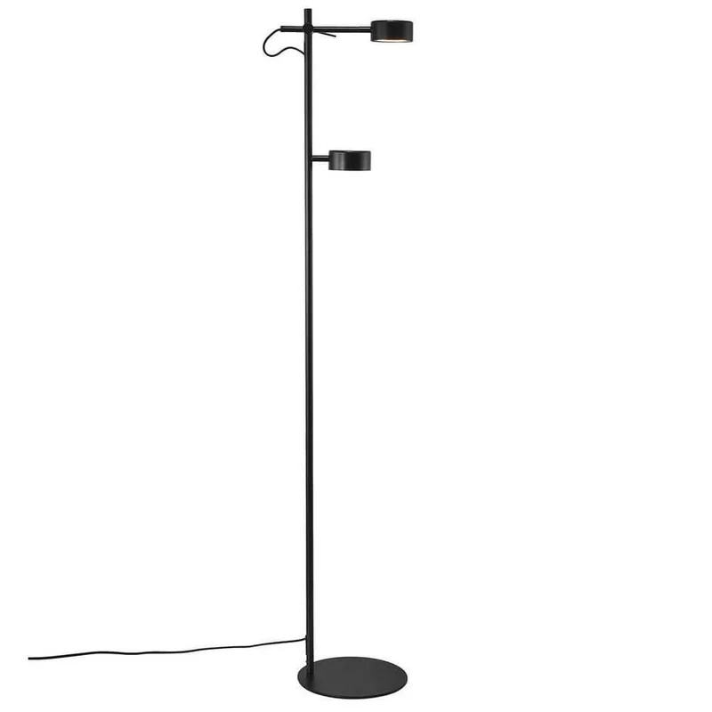 LED Stehleuchte Clyde 2-flammig Schwarz