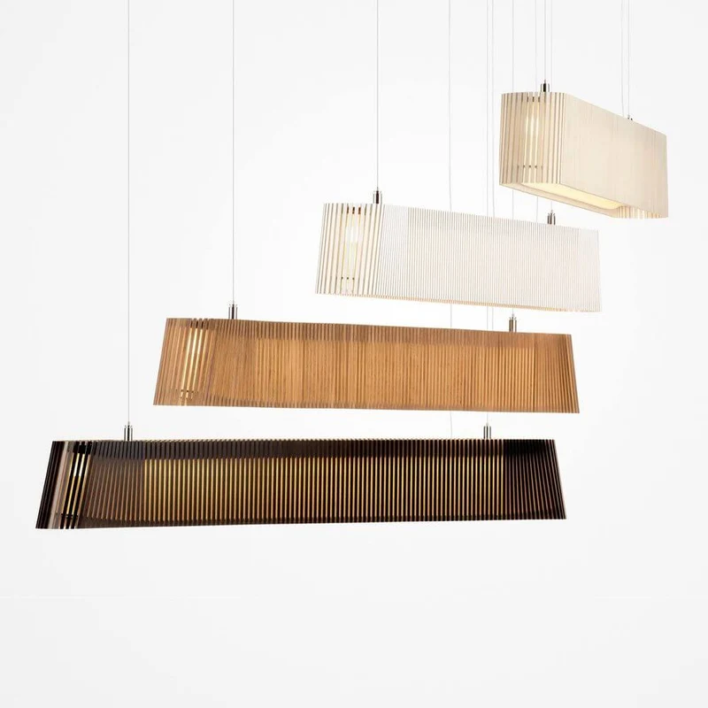 LED Pendelleuchte Owalo 7000 aus Holz 100cm