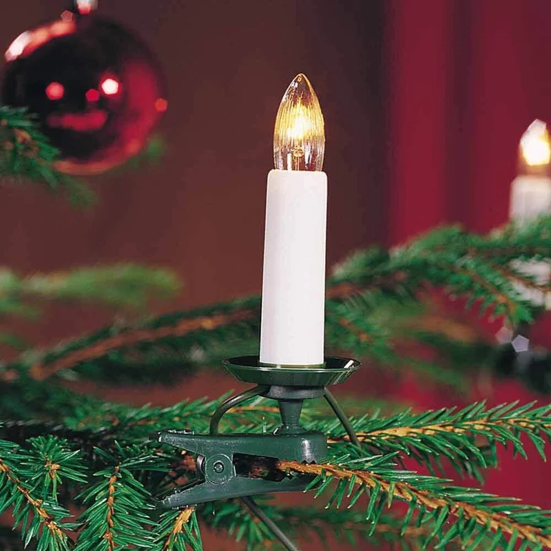 LED Weihnachtsbaumkette 25 Kerzen Weiß