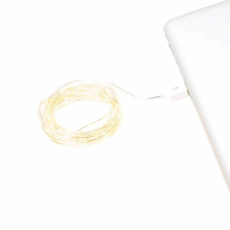 2,5m Micro LED Lichterkette mit USB Anschluss 50 Lichtpunkte