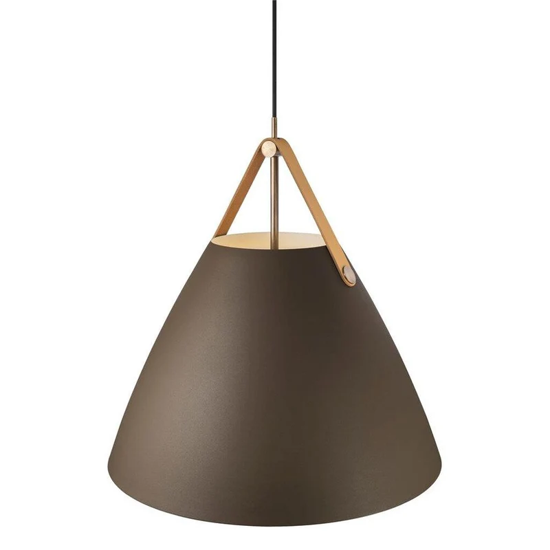 Strap 48 Hängeleuchte Ø 48cm mit 2 Lederriemen Beige