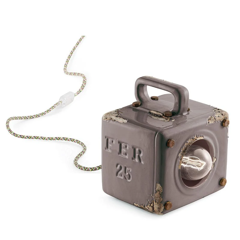 Ferroluce Industrial Retro-Tischleuchte mit Schalter