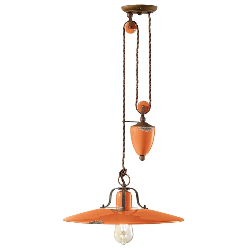 Ferroluce Country Rise and Fall Hängeleuchte Ø 40cm