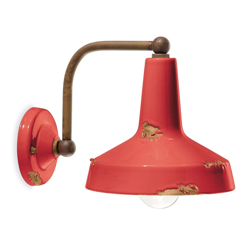 Ferroluce Wandleuchte Vintage aus Keramik