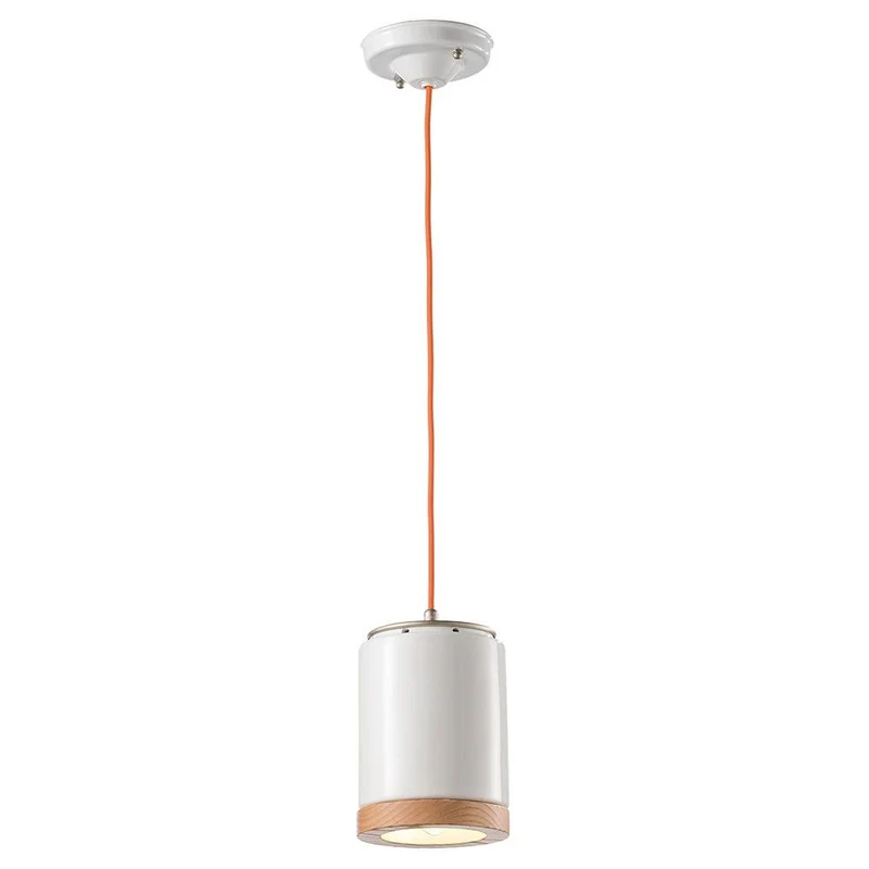 Ferroluce Mateca Hängeleuchte mit Holz-Aufsatz Ø 12,5cm
