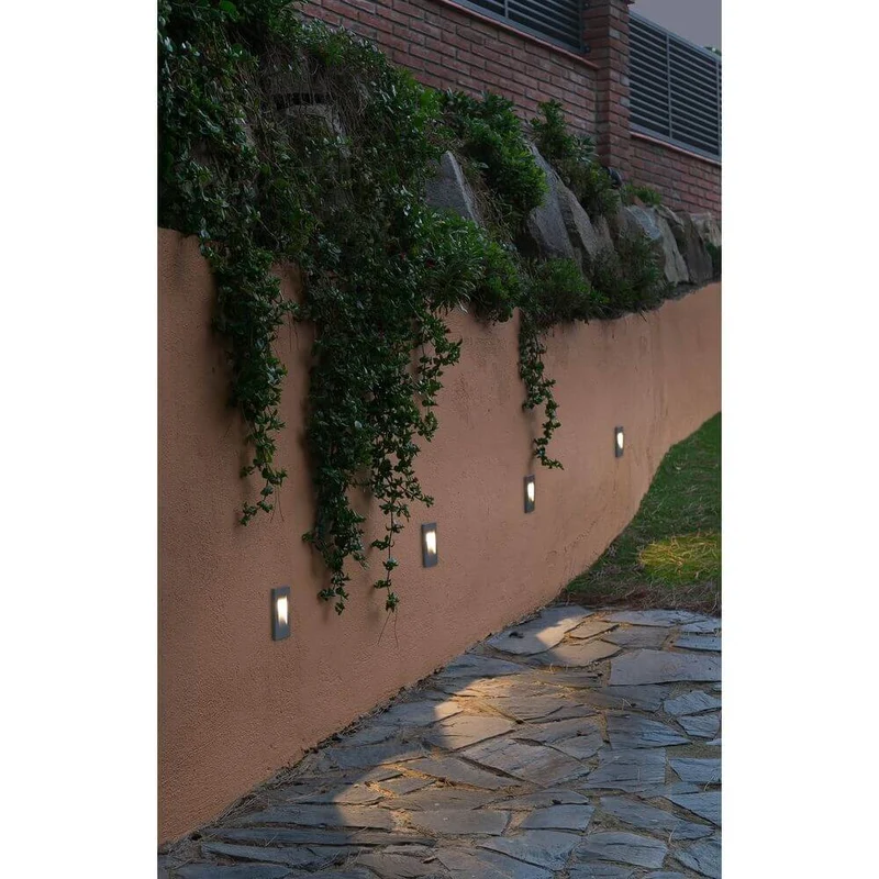 LED Wand-Außeneinbauleuchte HORUS-2 3000K IP65 Grau