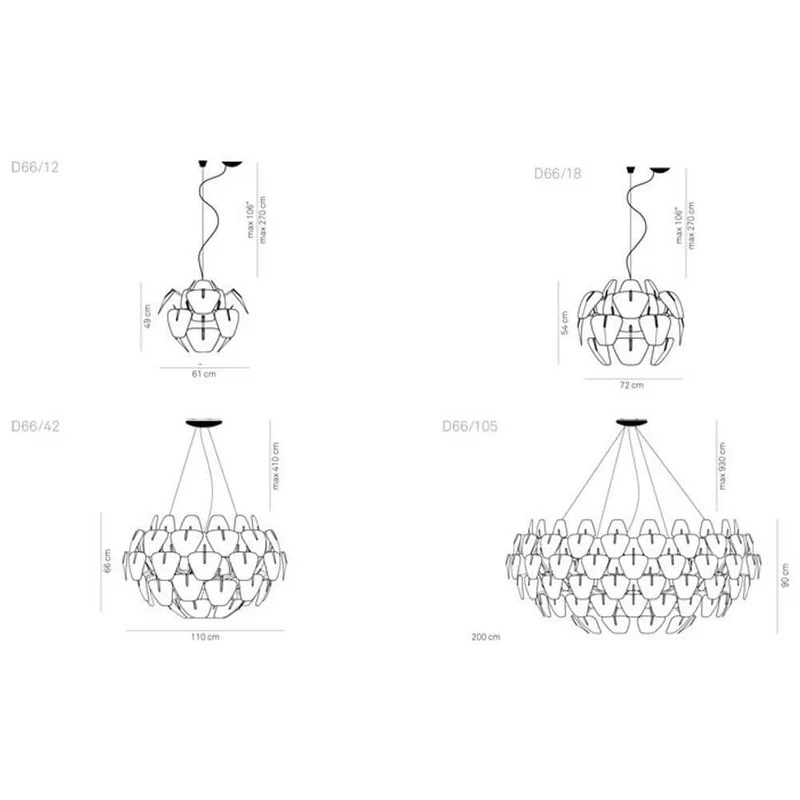 Luceplan XL Hängelampe Hope Ø 110cm transparent