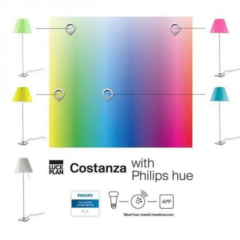 Luceplan LED Tischleuchte Costanza 110cm Philips Friends of Hue