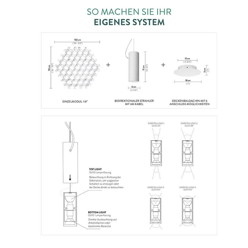 Slamp Nuvem 102x94cm Basis mit Spotlight Up-Down weiß