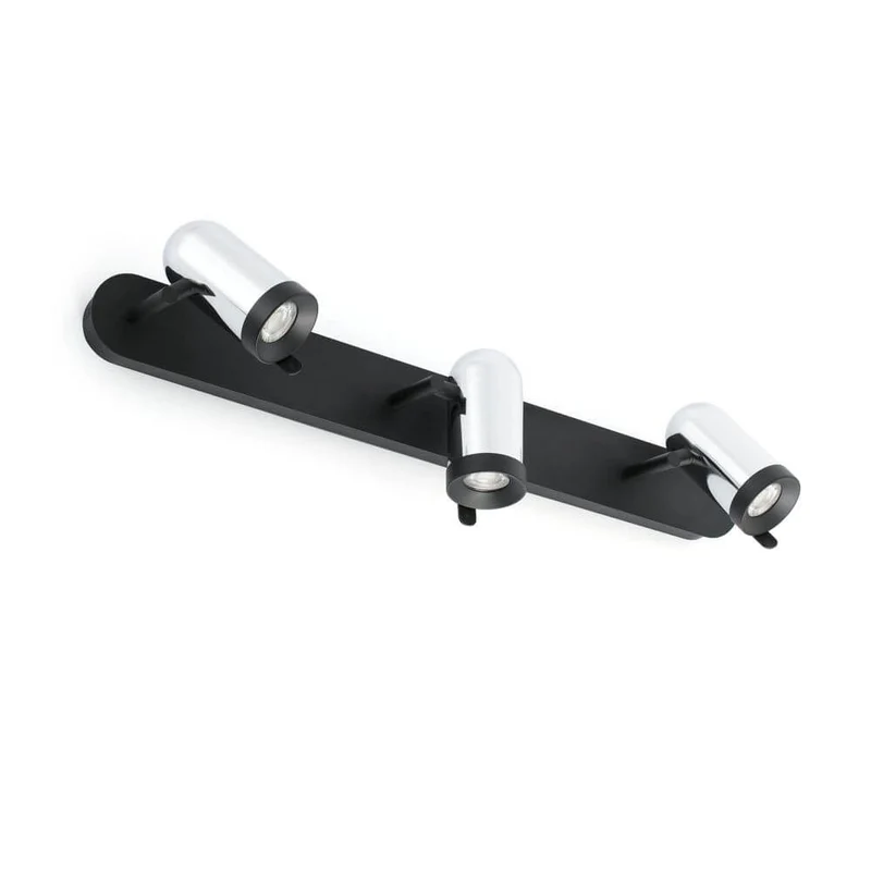 Wandleuchte ORLEANS 3-flammig Chrom, Schwarz