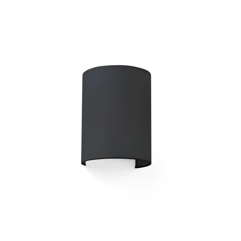 Stoff-Wandlampe COTTON Halbrund Schwarz
