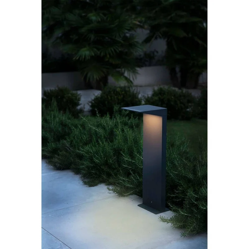 LED Solar Sockelleuchte SOLEIL IP54 Dunkelgrau