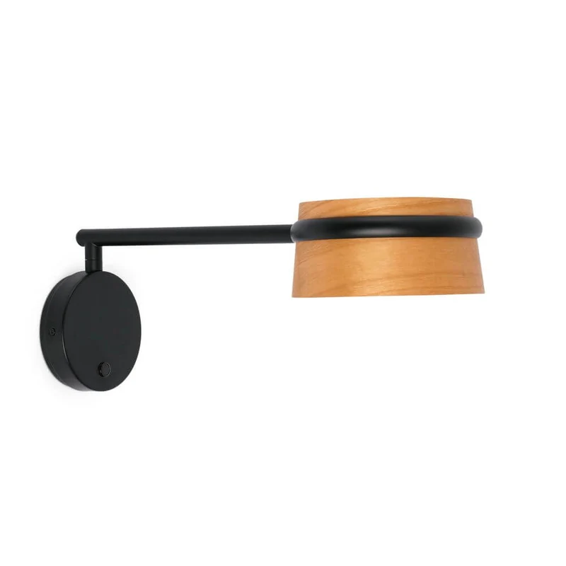Dimmbare LED Lese-Wandleuchte LOOP Schwarz, Braun