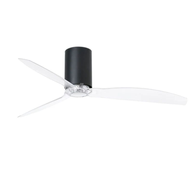 Deckenventilator MINI TUBE FAN Ø 128cm 3 Flügel Schwarz, Transparent