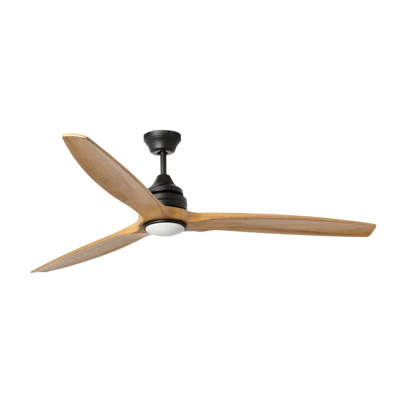 LED Deckenventilator ALO Ø 152cm 3 Flügel Schwarz, Braun