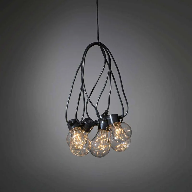 LED Tropfen Biergartenkette klar 50 Dioden Bernstein IP44