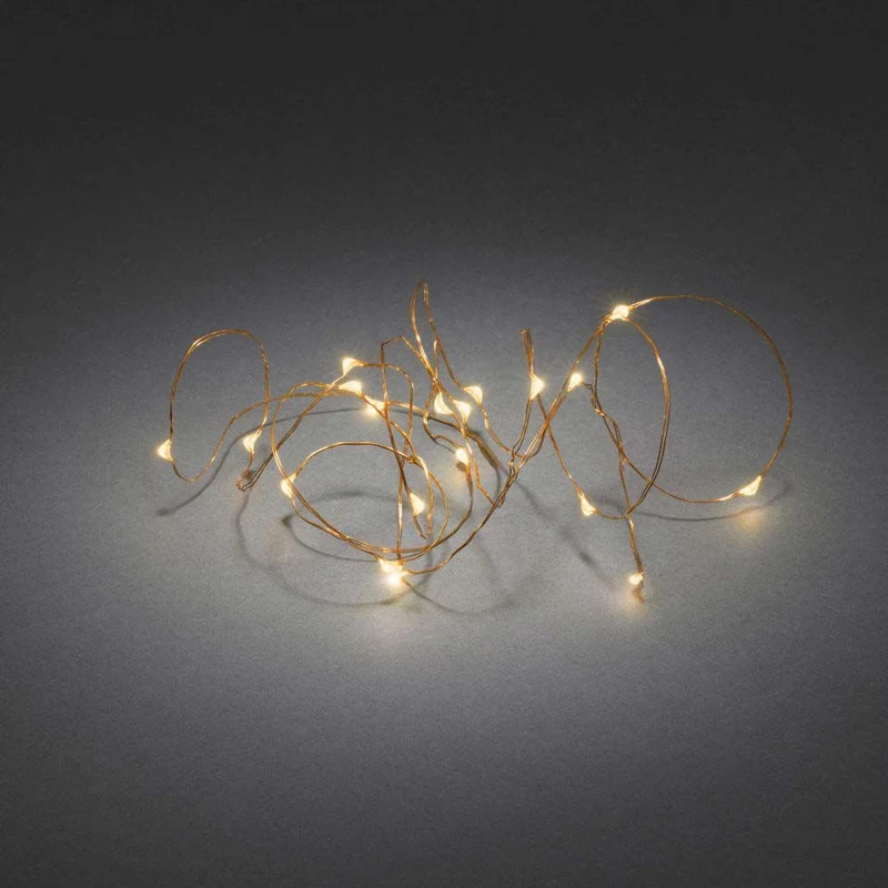 4m Micro LED Lichterkette Bernstein-Kupfer Batteriebetrieb