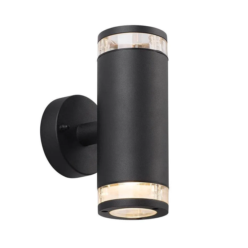 Birk 2er-Wandleuchte IP44 Schwarz