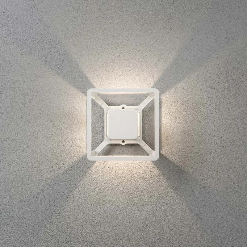 Pescara LED Außen-Wandleuchte Weiß, klares Glas
