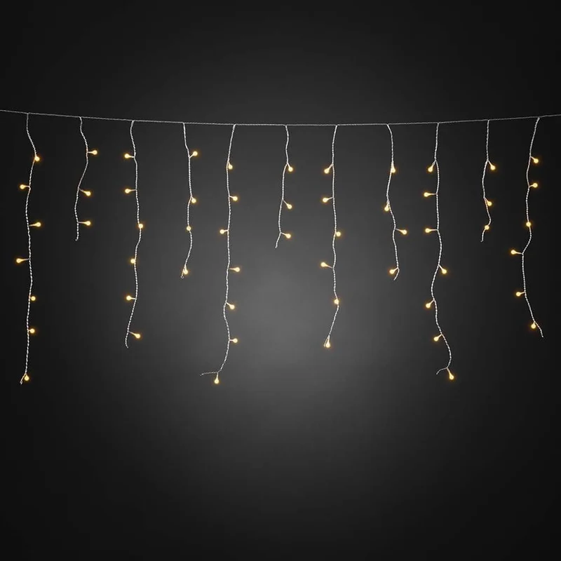 LED Eisregen Lichtervorhang 200 Globes Dioden Bernsteinfarben IP44