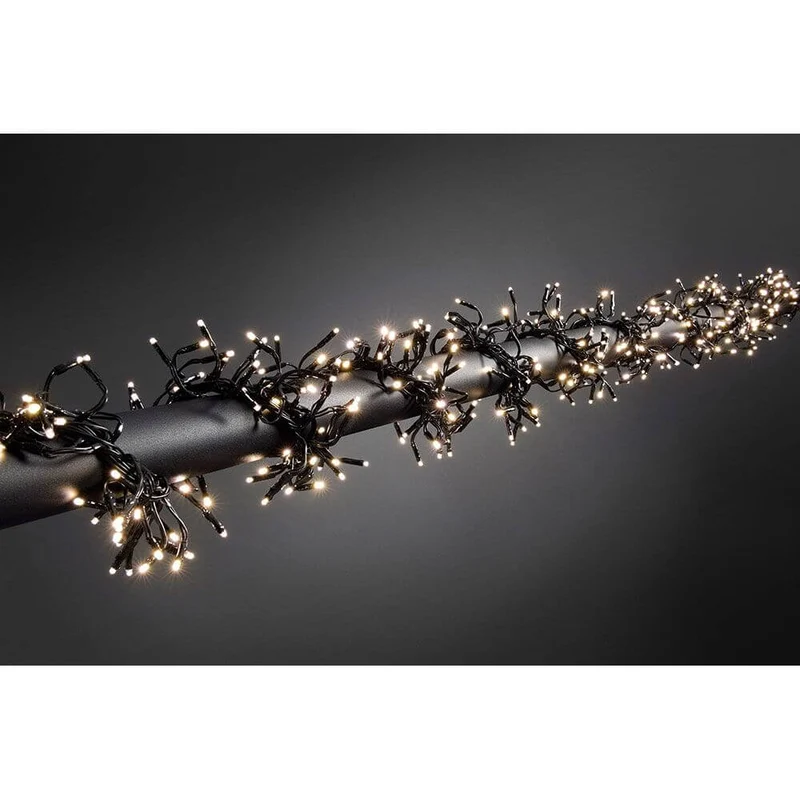 9m Micro LED Büschelllichterkette Cluster 8 Funktionen Warmweiß IP44