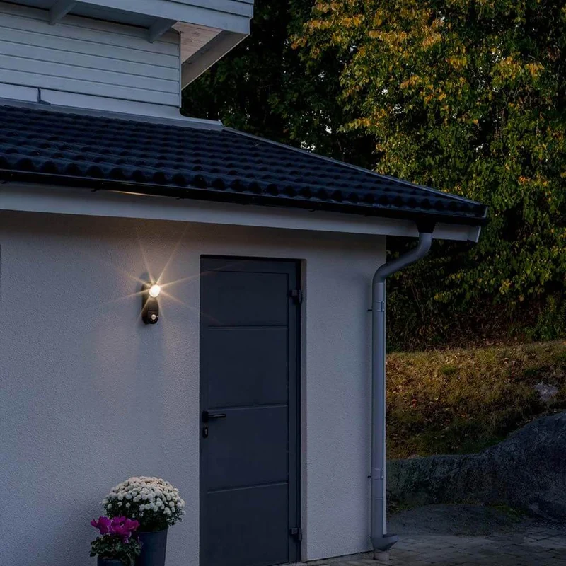 Prato Batterie LED Außen-Wandlampe mit Bewegungsmelder Schwarz