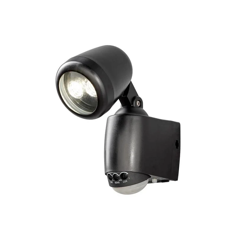 Prato Batterie LED Außenwandspot mit Sensor Schwarz IP44