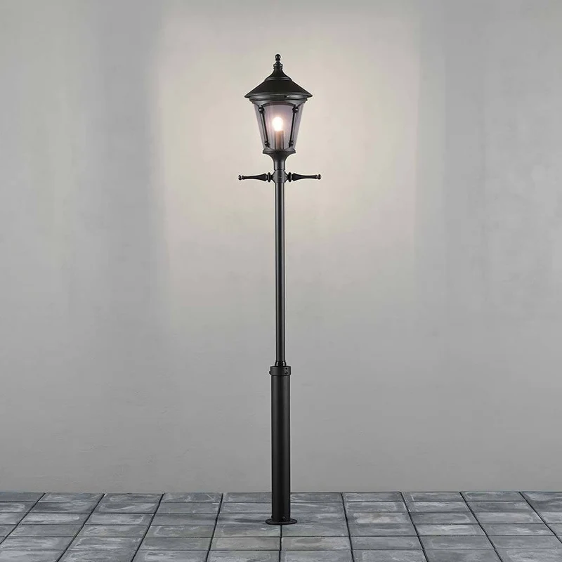 Virgo Standleuchte Schwarz, rauchfarbenes Acrylglas