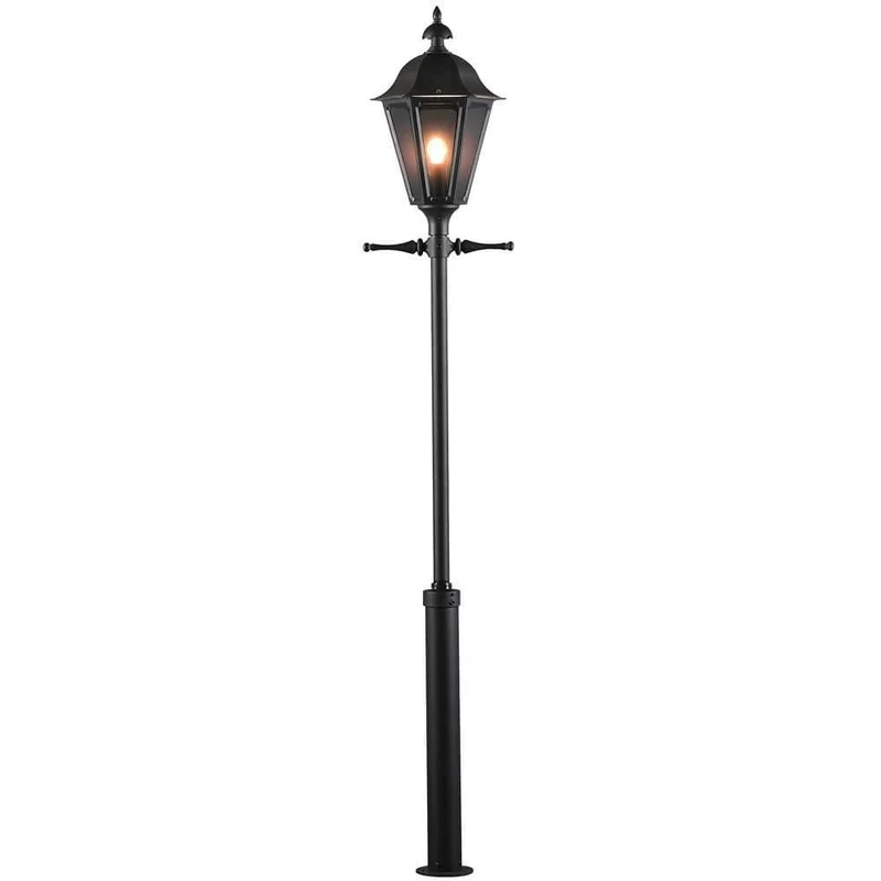 Pallas Mastleuchte 260cm Schwarz, rauchfarbenes Acrylglas