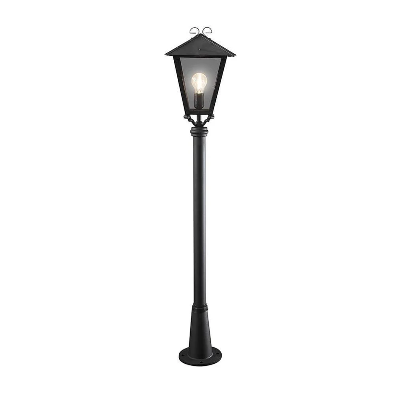 Benu Wegeleuchte Schwarz, rauchfarbenes Acrylglas