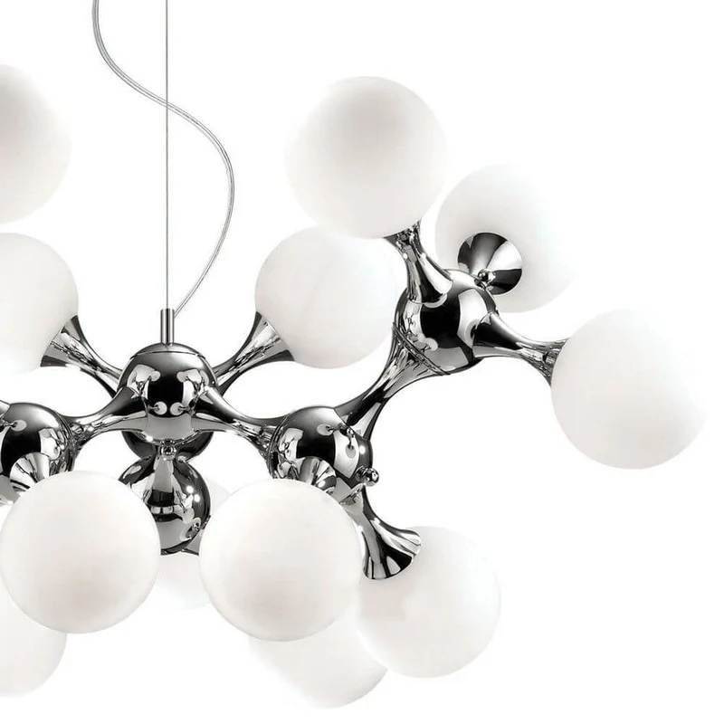 Nodi Pendelleuchte mit 15 Kugelgläser Ø 100cm Chrom