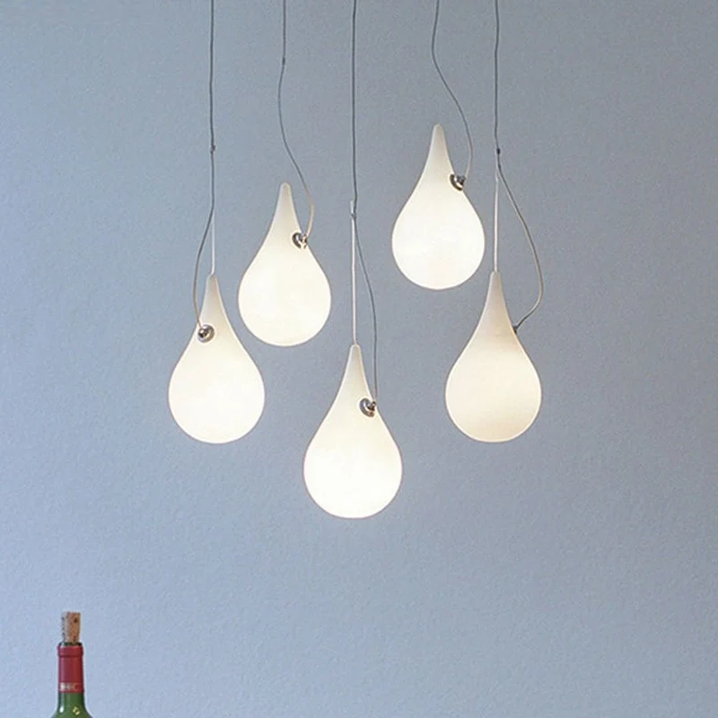 Drop-2XS LED 5er-Hängeleuchte Liquid-Light Weiß
