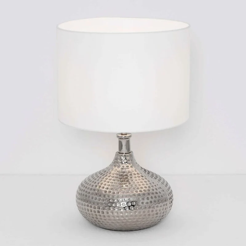 Tischleuchte Variazione Aluminium Silber- Weiß