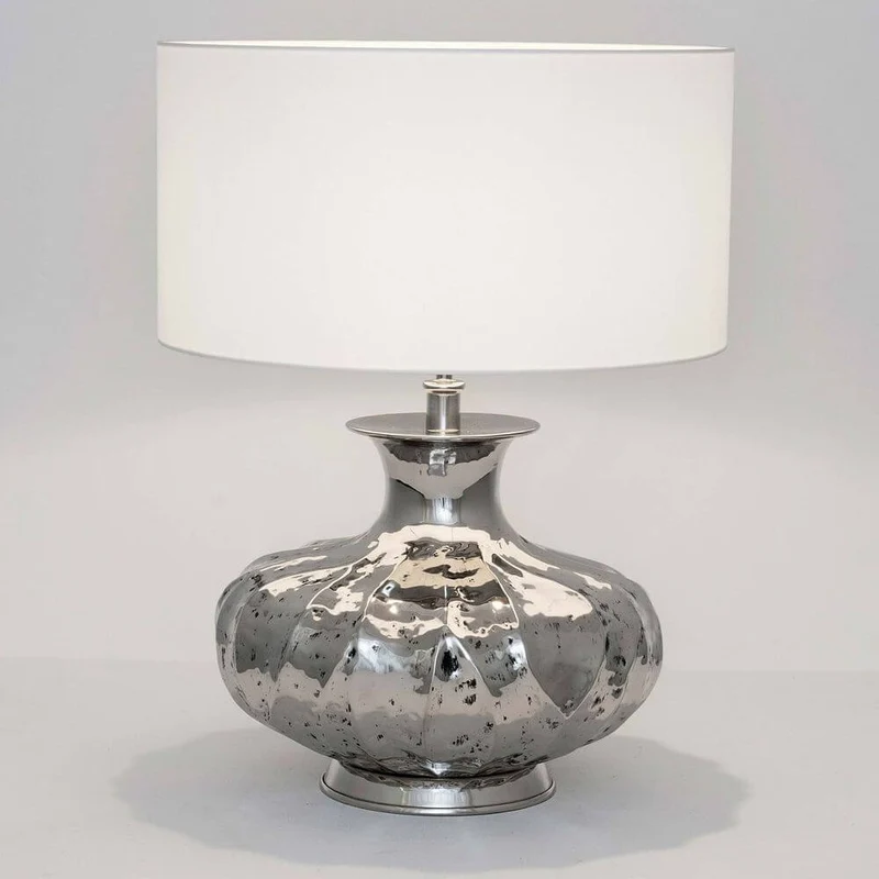 Tischleuchte Damasco Aluminium Vernickelt Silber