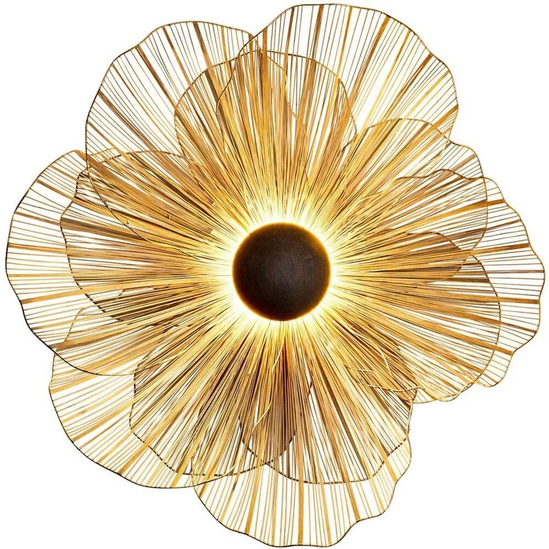 Wandleuchte Tremolo Ø 77cm Eisendraht Goldfarben