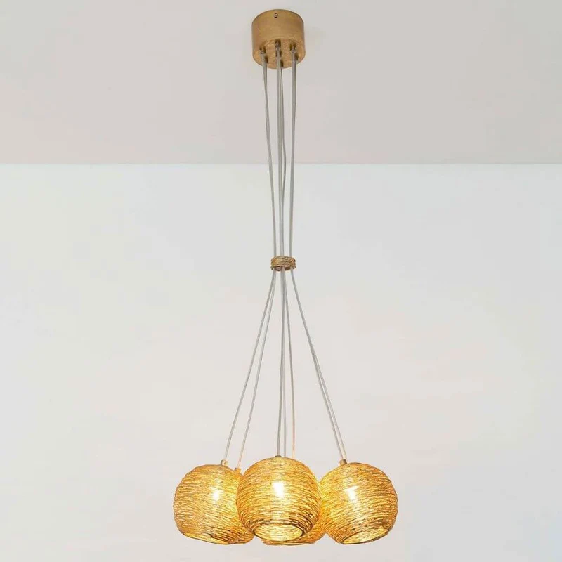 Hängeleuchte 7-flammig Carillon Eisen Gold