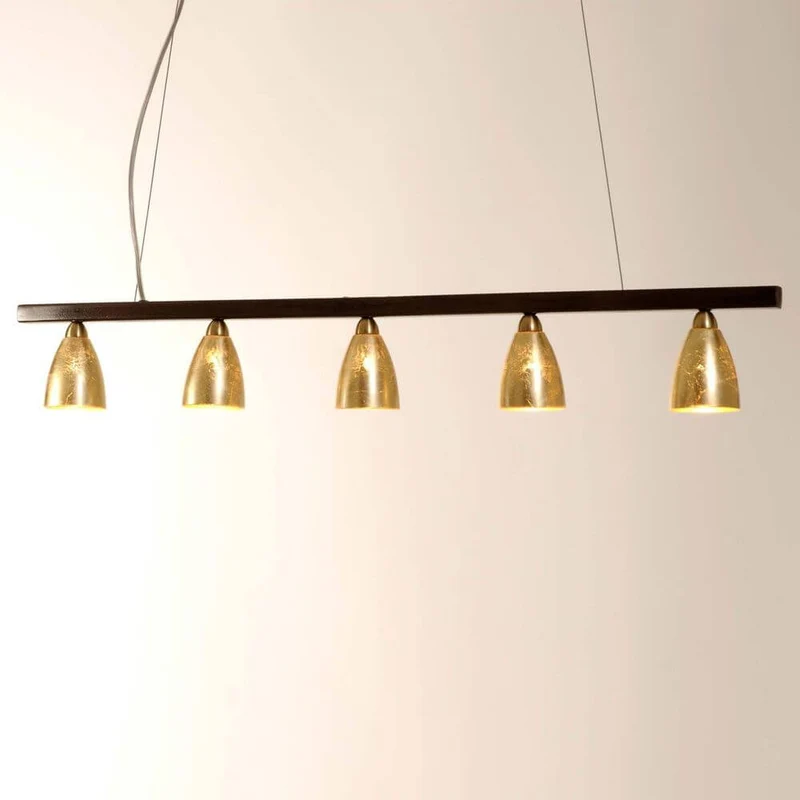 Hängelampe 5-flammig Alice Trave Glas Gold